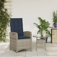 thumbnail image 4 of vidaXL Reclining Patio Chair with Cushions Gray Poly Rattan, 4 of 6