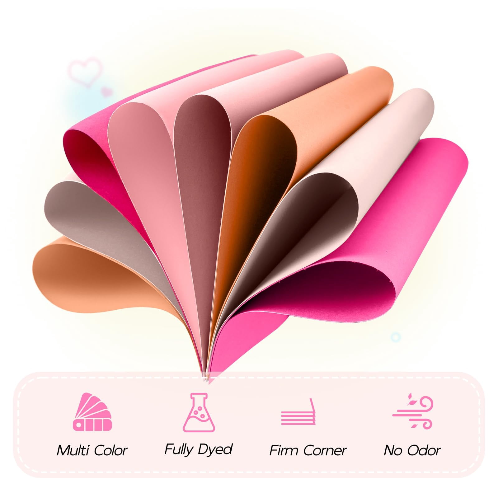 25 Sheets Pink Cardstock 8.5 X 11  5 Colors Colored Paper 80lb Construction Assorted For Crafts Diy Cards Valentines Day
