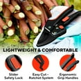 thumbnail image 3 of Ratchet Pruning Shears for Gardening Heavy Duty - Increases Cutting Power 3x - Perfect Ratchet Pruners for Weak Hands & Arthriti (Red,20cm-24.9cm), 3 of 6