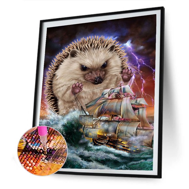 Cuadros Decorativos 5D Diamond Painting Hedgehog Sirena Full Round Drill DIY Art Craft (A5232) Sywqhk Nuevos Originales