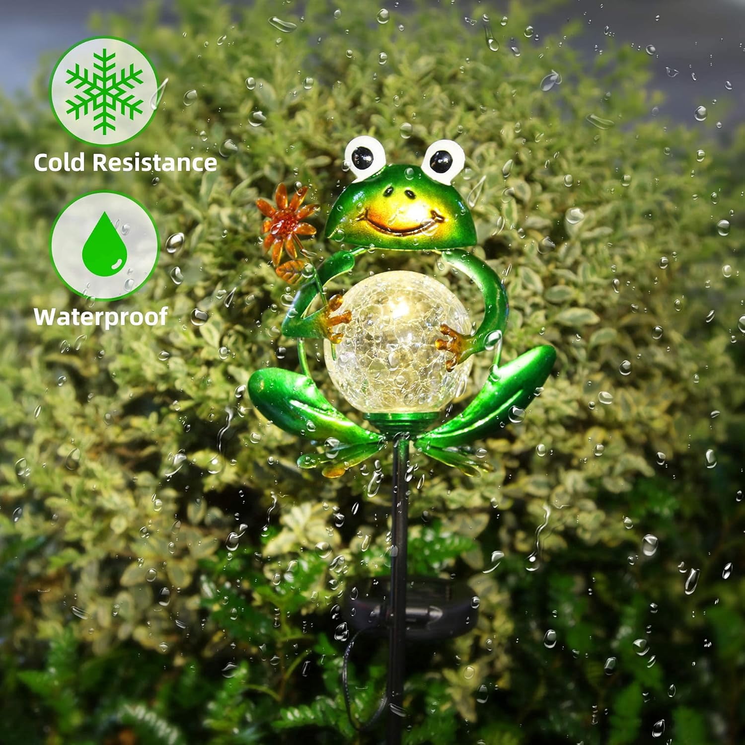 Acekid Frog Solar Lights Outdoor Garden Decorative Auto ON/Off Solar PoweRed Stake Lights For Christmas Pathway Lawn Patio Yard Decor Green
