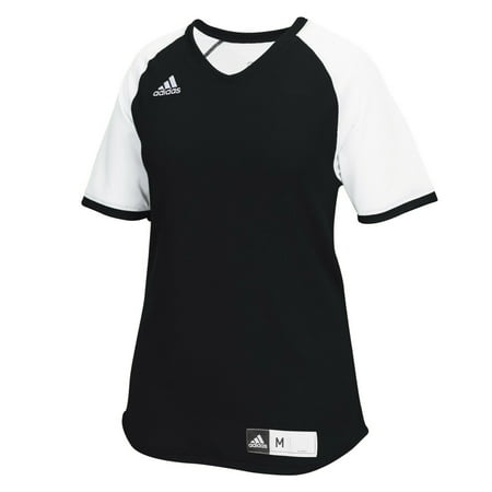Adidas Diamond Queen 2.0 Womens V-Neck Softball Jersey 7430W Black/White