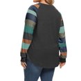 thumbnail image 4 of ZXSXSY Women Plus Size Round Neck Long Sleeves Colorblock Tunic Shirt, 4 of 5