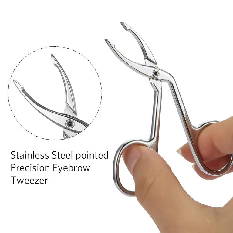 Professional Eyebrow Tweezers Stainless-Steel Hair Beauty Flat Tweezers  Plucker