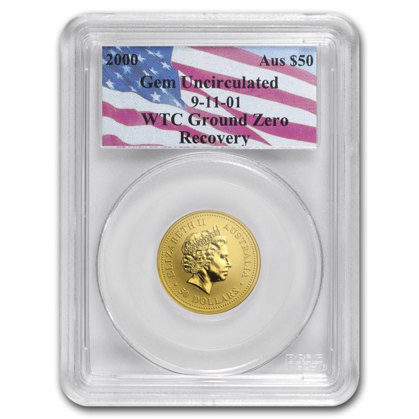 Perth Mint 2000 Australia 1/2 oz Gold Nugget Gem Unc PCGS (WTC Ground