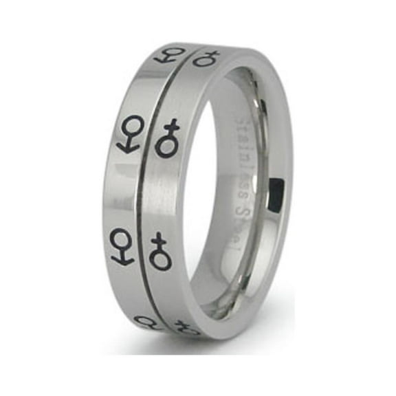 Tioneer Stainless Steel Unity Wedding Band Ring
