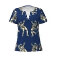 thumbnail image 2 of Uemuo Disco party Astronaut Dancing Drawing Women's Deep V-Neck Low Cut Tops - Casual Loose Fit with Stainless Steel Loop, Soft, Breathable, Perfect for Office, Travel, and Daily Wear-Medium, 2 of 5