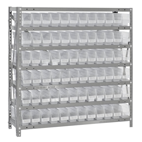 Quantum Storage 1239-100CL Clear View Shelf and Bin Unit, 72 Shelf Units