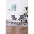 thumbnail image 2 of Swivel Office Chair in Dark Gray Velvet with Stainless Steel and Tufted Seat, 2 of 2