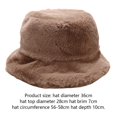 thumbnail image 3 of Sombrero de cubo de piel sintética para mujer, gorro de invierno de lana peluda gruesa, color caqui Kuymtek Caqui, 3 of 6