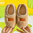 thumbnail image 5 of Quealent Toddler Boys Girls House Slippers Indoor Home Shoes Warm Slipper Socks for Kids Baby Soft Winter Warm Walking Shoes Khaki for Size 13, 5 of 6