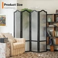 thumbnail image 6 of Jostyle 4 Panel Acrylic Room Divider Privacy Screen Translucent Folding Partition with Paulownia Wood Frame Black, Shatterproof & Space-Saving for Living Room, Bedroom, Office, 6 of 9