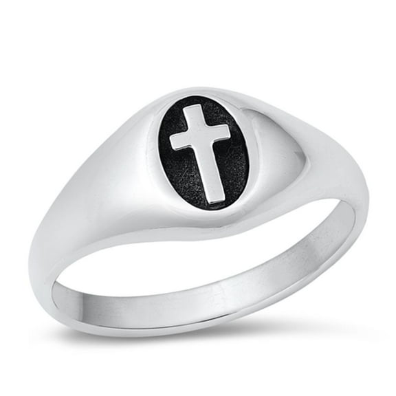 Vintage Cross Christian Ring .925 Sterling Silver Band Jewelry Female Male Unisex Size 3