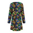 thumbnail image 5 of SDNall Mardi Gras Dress for Women Fashion Round-Neck Short Sleeved Printed Pullover Dress Short Dress for Women, 5 of 5