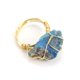 thumbnail image 1 of Granjero Gordo Anillo natural hecho a mano, envuelto con alambre de cobre de piedra natural, anillo de apertura ajustable gris azul, 1 of 5