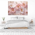 thumbnail image 3 of Mudket Pink and White Flowers with Gold Leaves Canvas Wall Art, Framed Floral Print, Ready to Hang Wall Decor for Living Room Bedroom, Luxury Style Artwork - 12"L x 8"W, 3 of 10