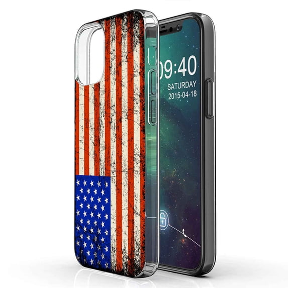 TalkingCase Slim Phone Case Compatible for Apple iPhone 12 Pro MAX, Old Flag America Print, Lightweight,Flexible,Soft, USA