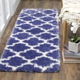 thumbnail image 3 of SAFAVIEH Montreal Lennart Geometric Quatrefoils Shag Area Rug, Periwinkle/Ivory, 4' x 6', 3 of 9