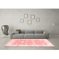 thumbnail image 3 of Ahgly Company Machine Washable Indoor Square Abstract Red Modern Area Rugs, 5' Square, 3 of 4