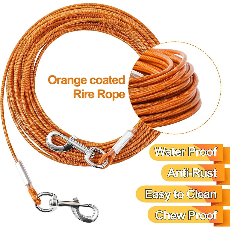 Tie Out Cable for Dogs, 20/30/50/100FT Dog Leads for Yard Chew