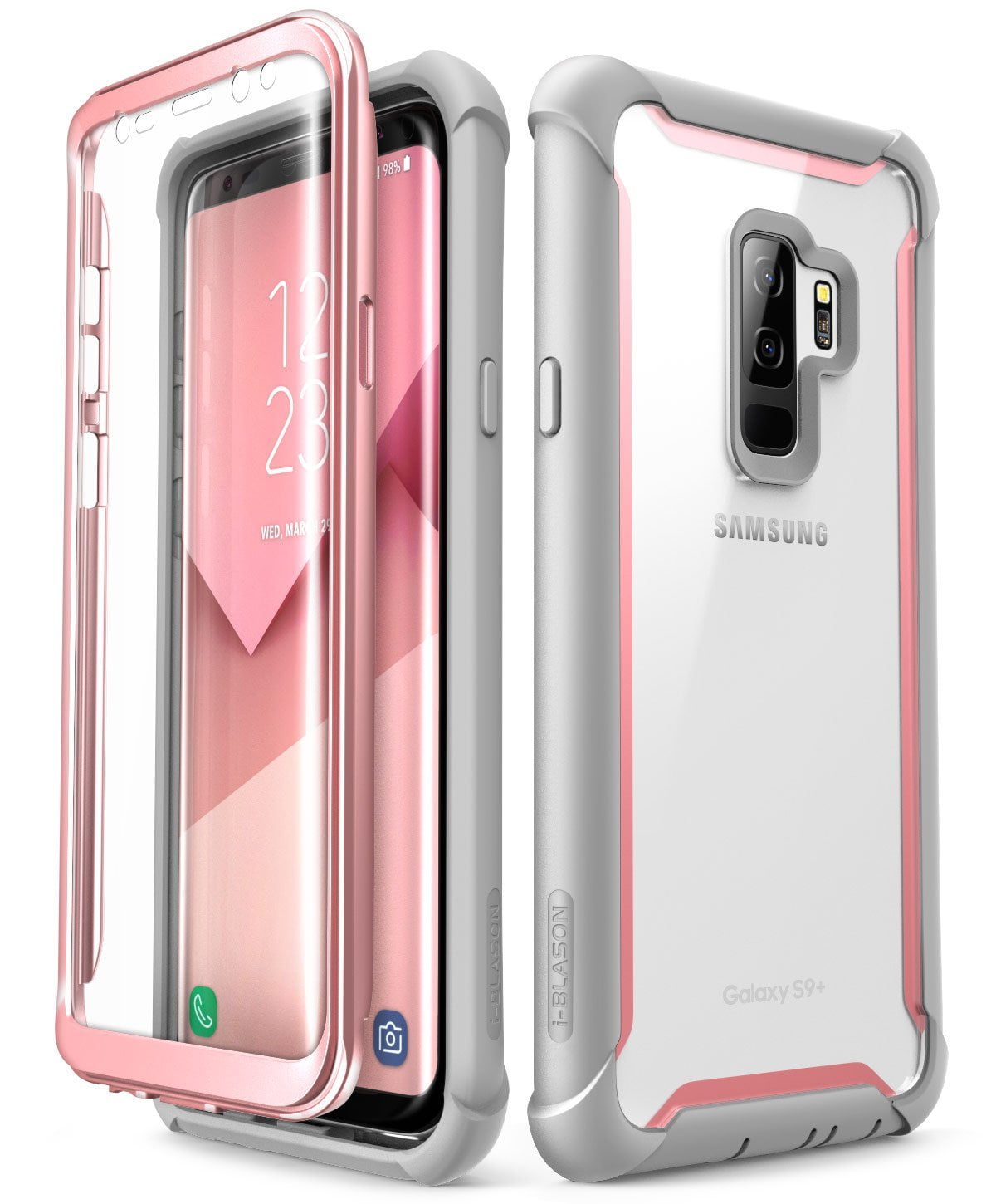 Samsung Galaxy S9 Plus case, i-Blason Ares Rugged Clear Without Built-in Screen Pink - Walmart.com