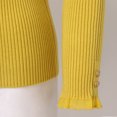 thumbnail image 6 of DHFJKG Women Ruffles Knit Ribbed Sweater Base Top Casual Turtleneck Slim Fit Long Sleeve Layering Pullover Autumn Winter Cozy Jumper Tops, 6 of 6