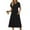 *Black, variant on ClodeEU Dresses for Women ,Short Sleeve Petal Sleeve Dress ，Round Neck A-Line Midi Dresses with Pockets Army Green,Womens Plus L