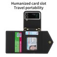 thumbnail image 6 of Decase Samsung Galaxy Z Flip4 Crossbody Wallet Case, Z Flip4 5G Wallet Case with Card Holder for Women,Leather Magnetic Zipper Purse Back Case with Card Slot Kickstand Shoulder Strap,Black, 6 of 9