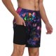 thumbnail image 2 of Balery Glowing Chameleon Fantasy Art Bañador para hombre, shorts de playa de secado rápido con entrepierna y forro de compresión-XX-Large, 2 of 6