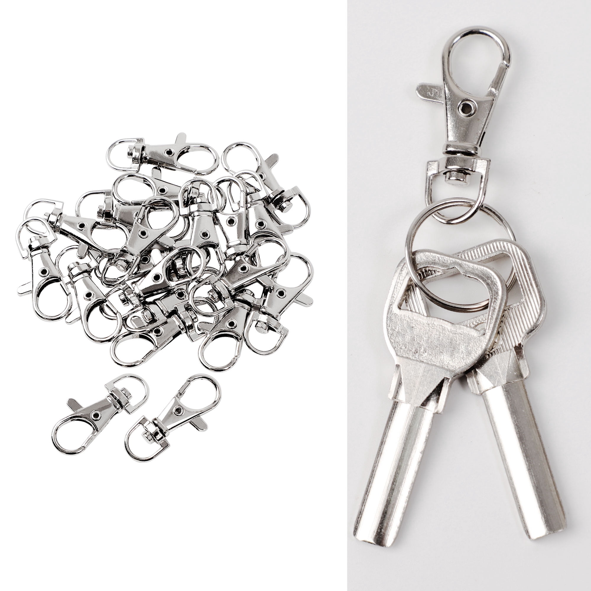 Unique Bargains 20 Pcs Metal Lobster Swivel Claw Clasps Hook Trigger Clip Buckle Keychains