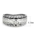 thumbnail image 2 of No Plating Stainless Steel Ring with AAA Grade CZ in Clear for Women Boho Theme Clear Stone Color Style TK3606 Size 8, 2 of 5