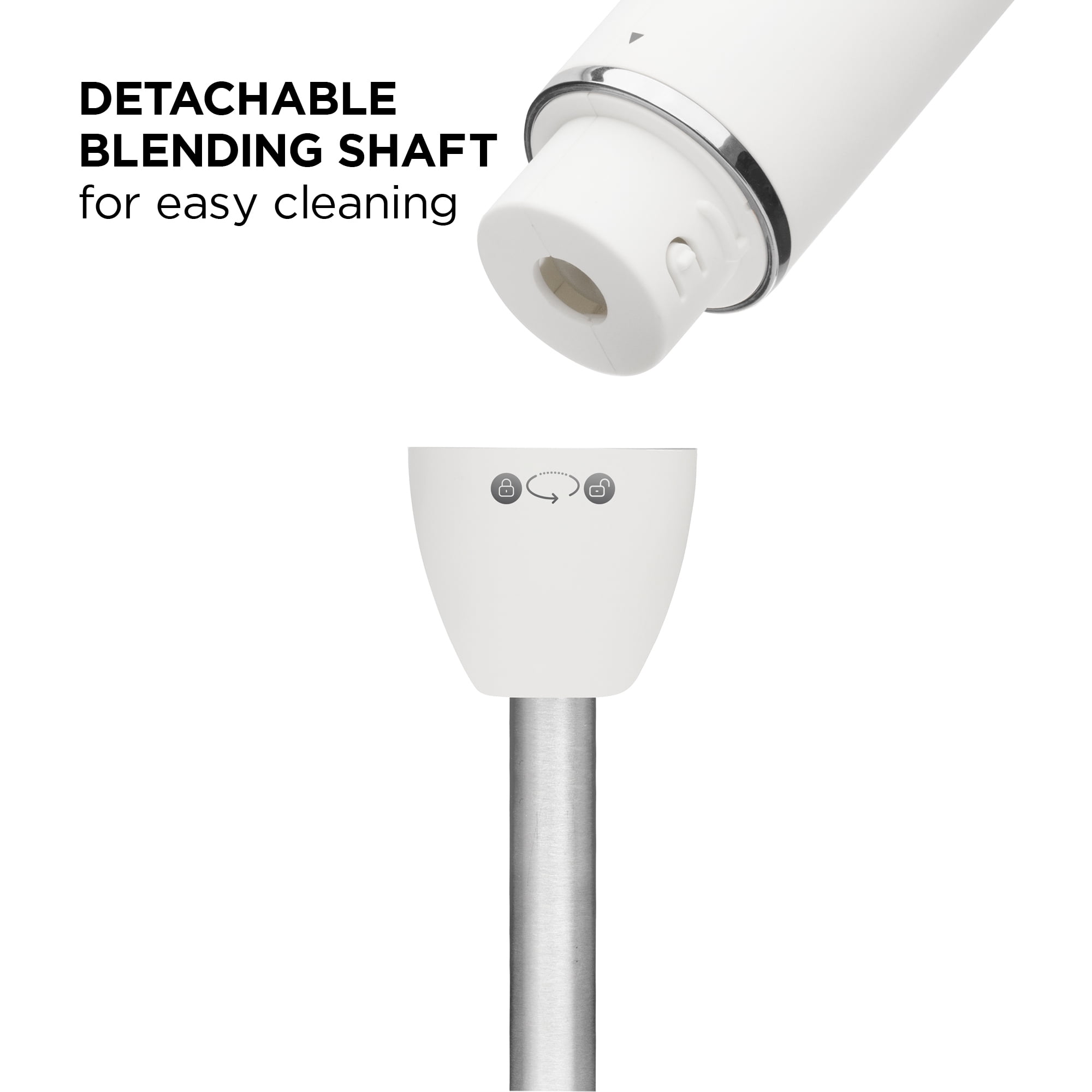 Chefman Multi-Speed Immersion Hand Blender with Stainless Steel Blades, 300W, Multi Purpose, Ivory