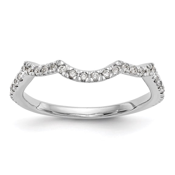 14K White Gold Ring Band Wedding Diamond Round