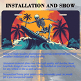 thumbnail image 3 of 1 Pcs 2D Flat License Plate Covers & Frames, Skeleton Surfing at Sunset For Decorative Front, Waterproof For Decoration Aluminum License Plate Covers & Frames Cover For Men Women, 12" X 6", 3 of 7
