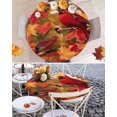 thumbnail image 6 of Round Fitted Tablecloths with Elastic Edge Autumn Scenery Cardinals Bird Oil-Proof Waterproof Wipeable Table Cover for Kitchen Dining Party Decor Fall Maple Leaves Table Clothes,36" - 44", 6 of 6