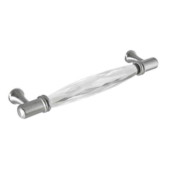 CKP #G-300 Brilliance Collection 3-3/4 in. (96mm) Crystal Pull, Clear with Brushed Nickel Base