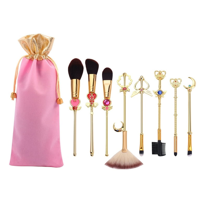 Bestope 8Pcs Anime Sailor Moon Makeup Brushes Set Metal Handle