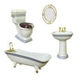 thumbnail image 6 of 4pieces 1:12 Miniature Dollhouse Bathroom Set - Bathtub Toilet Sink Mirror, 6 of 6
