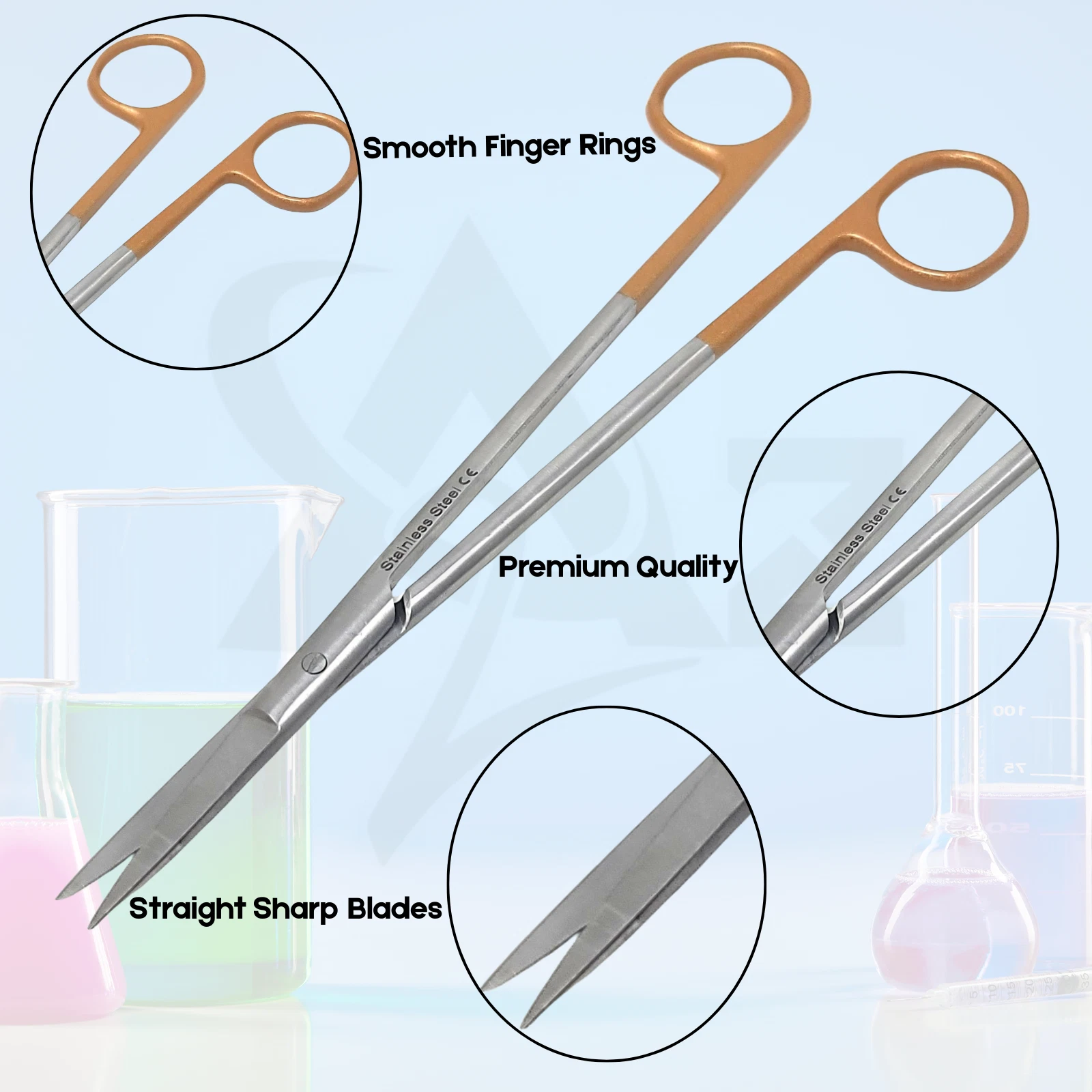 A2ZSCILAB-Multipurpose Scissors, Extra Sharp Stainless Steel , Straight and Curve Blades, Color Handle, 7" Slim Shears for Office, Craft, and Home Use, DIY