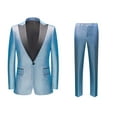 thumbnail image 3 of Tuxedo Suits for Men 2 Piece Regular Fit Suit sparkle Blazer Jacket Pants Men Suit Set for Wedding-Blue& Black, 3 of 7