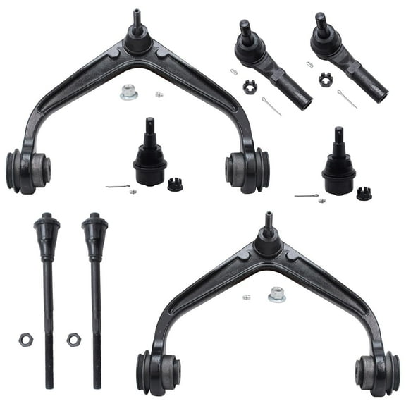 Detroit Axle - Front 8pc Control Arms Kit 2011-2019 Chevrolet Silverado GMC Sierra 2500 3500 HD, 2 Upper Control Arms 2 Lower Ball Joints 4 Tie Rods 2012 2013 2014 2015 2016 2017 2018 Replacement