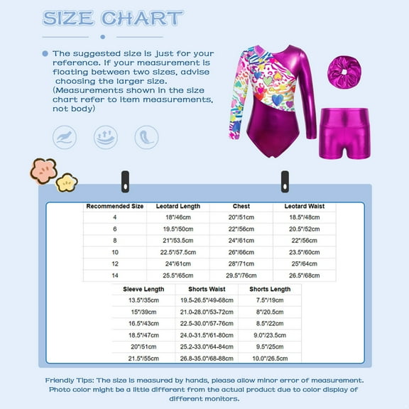 Sxiwei Kids Girls Gymnastics Leotard Set Tracksuit Shiny Metallic Dance Bodysuit with Shorts Ballet Rose 10