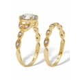 thumbnail image 2 of PalmBeach Jewelry 2.21 TCW Round Cut Cubic Zirconia 14k Yellow Gold-plated or Platinum-plated Sterling Silver Bridal Ring Set, 2 of 5
