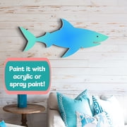 Outdoor Shark Wall Art – Weatherproof PVC Shark Decor for Beach House, Cottage, and Nautical Themed Spaces, Ocean Wall Hanging, 4 Foot