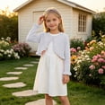 thumbnail image 2 of Kogui Girls Cardigans Long Sleeve Bow Knit Cardigan for Girls Dress Party Casual Layering 1T 2T (Grey,1-2 Years), 2 of 8