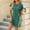 Green, variant on Kmdttou Women's Short Sleeve Loose Plain Dresses Fashion Plus Size Women Loose Round-Neck Summer Short Sleeve Mini Dress