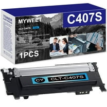 CLT-C407S Cyan Toner Cartridge High Yield Compatible for Samsung CLT-C407S Work with CLX-318x Series CLX-3185 CLX-3185FN CLX-3185FW CLX-3185N CLX-3180 CLX-3186 CLP-32x Printer (1 Pack)