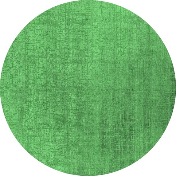 Ahgly Company Indoor Round Oriental Emerald Green Industrial Area Rugs, 7' Round