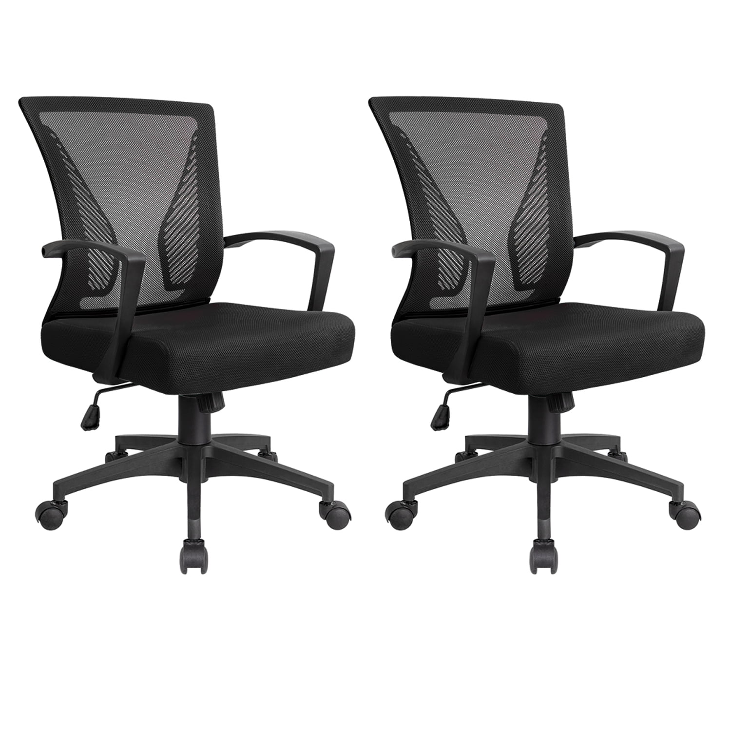 Walnew Office Chair Two Pieces of Mid Back Swivel Lumbar Support Desk