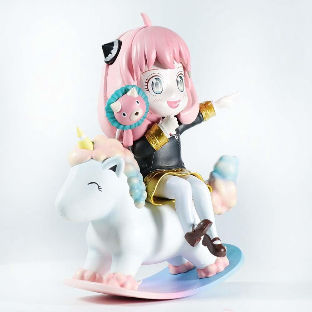 Newly Anya Figure Replacement Head Wooden Horse Anya Forger Action Figures 15cm/5.9inch Handmade PVC Anime Model Statue Collectible Craft Gift